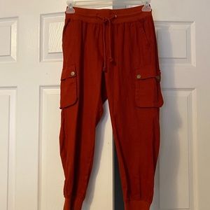 Linen drawstring joggers